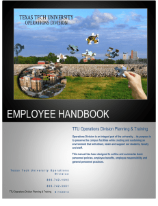 EMPLOYEE HANDBOOK  TTU Operations Division Planning &amp; Training