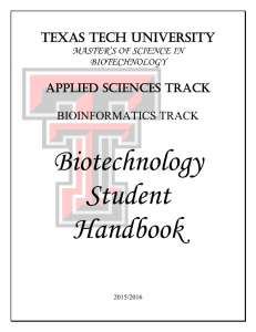 Biotechnology Student Handbook