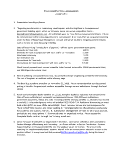 Procurement Services Announcements January 2012 1.  Presentation from Airgas/Cuevas