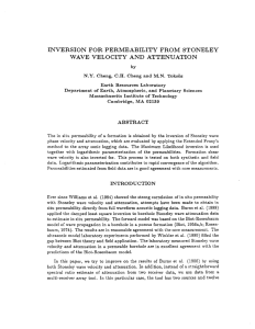 INVERSION FOR PERMEABILITY FROM STONELEY WAVE VELOCITY AND ATTENUATION