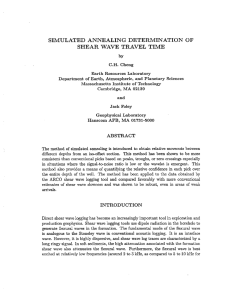SIMULATED ANNEALING DETERMINATION OF SHEAR WAVE TRAVEL TIME