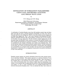 ESTIMATION OF FORMATION PARAMETERS USING FULL WAVEFORM ACOUSTIC AND SHEAR WAVE LOGS