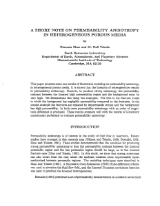 SHORT NOTE ON PERMEABILITY ANISOTROPY IN HETEROGENEOUS POROUS MEDIA A