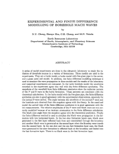 EXPERIMENTAL AND FINITE DIFFERENCE MODELLING OF BOREHOLE MACH WAVES