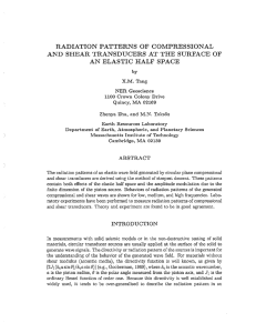 RADIATION PATTERNS OF COMPRESSIONAL AND SHEAR TRANSDUCERS AT THE SURFACE OF