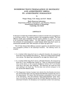 BOREHOLE WAVE PROPAGATION IN ISOTROPIC AND ANISOTROPIC MEDIA III: ANISOTROPIC FORMATION