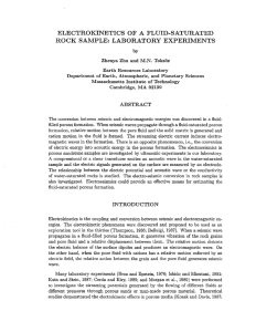ELECTROKINETICS OF A FLUID-SATURATED ROCK SAMPLE: LABORATORY EXPERIMENTS