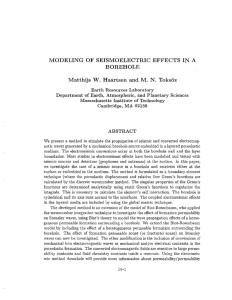 MODELING OF SEISMOELECTRIC EFFECTS IN A BOREHOLE