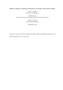 E¢ cient Method of Moments Estimators for Integer Time Series... Vance L. Martin University of Melbourne