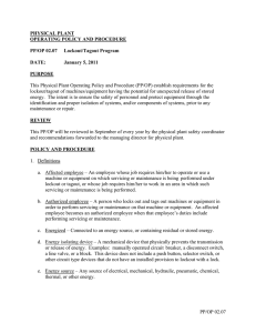 PHYSICAL PLANT OPERATING POLICY AND PROCEDURE PP/OP 02.07