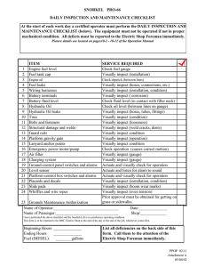 SNORKEL   PRO-66 DAILY INSPECTION AND MAINTENANCE CHECKLIST