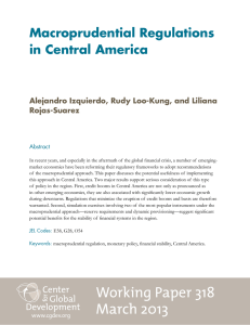 Macroprudential Regulations in Central America Alejandro Izquierdo, Rudy Loo-Kung, and Liliana Rojas-Suarez