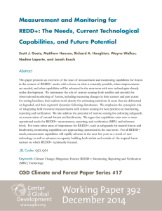 Measurement and Monitoring for REDD+: The Needs, Current Technological