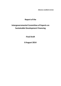 Report of the Intergovernmental Committee of Experts on Sustainable Development Financing