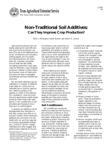 Non-Traditional Soil Additives: Can They Improve Crop Production?