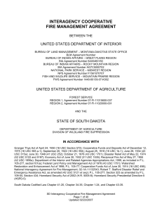 INTERAGENCY COOPERATIVE FIRE MANAGEMENT AGREEMENT UNITED STATES DEPARTMENT OF INTERIOR