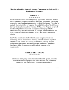 Northern Rockies Strategic Action Committee for Private Fire Suppression Resources  ABSTRACT