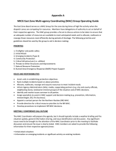 Appendix A NRCG East Zone Multi-agency Coordinating (MAC) Group Operating Guide