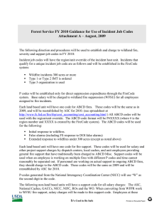 Forest Service FY 2010 Guidance for Use of Incident Job... Attachment A – August, 2009