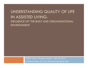 UNDERSTANDING QUALITY OF LIFE IN ASSISTED LIVING :