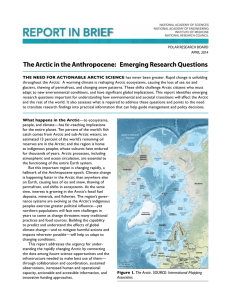 The Arctic in the Anthropocene:  Emerging Research Questions