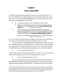 Chapter 5 Topic-Clause Clefts