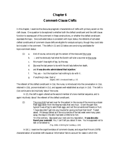Chapter 6 Comment-Clause Clefts