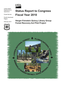 Status Report to Congress Fiscal Year 2010 Herger-Feinstein Quincy Library Group