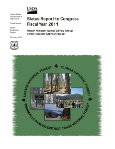 Status Report to Congress Fiscal Year  2011  Herger-Feinstein Quincy Library Group