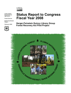 2 Status Report to Congress Fiscal Year 2008 Herger-Feinstein Quincy Library Group
