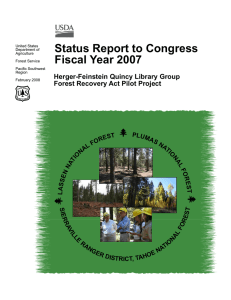 2 Status Report to Congress Fiscal Year 2007 Herger-Feinstein Quincy Library Group