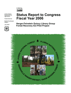2 Status Report to Congress Fiscal Year 2006 Herger-Feinstein Quincy Library Group