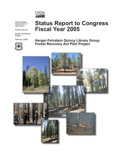 Status Report to Congress Fiscal Year 2005 Herger-Feinstein Quincy Library Group