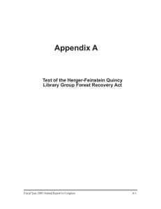 Appendix A Text of the Herger-Feinstein Quincy Library Group Forest Recovery Act