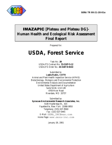 USDA, Forest Service IMAZAPIC [Plateau and Plateau DG]-