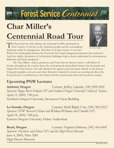 Char Miller’s Centennial Road Tour T