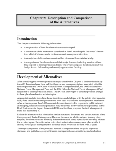 Chapter 2:  Description and Comparison of the Alternatives Introduction