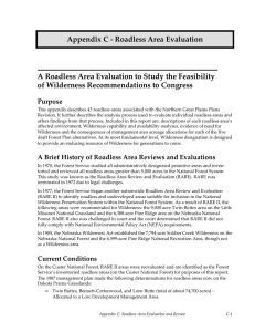 Appendix C - Roadless Area Evaluation of Wilderness Recommendations to Congress