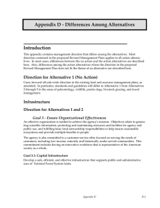 Appendix D - Differences Among Alternatives Introduction