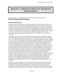 Appendix L - Habitat Descriptions for  Management Indicator Species Mixed-Grass Prairie