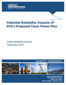 Potential Reliability Impacts of EPA’s Proposed Clean Power Plan  Initial Reliability Review