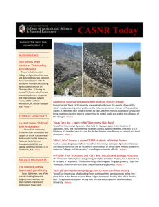CASNR Today ALUMNI NEWS Tech honors three