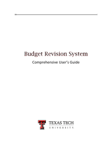 Budget Revision System Comprehensive User’s Guide   