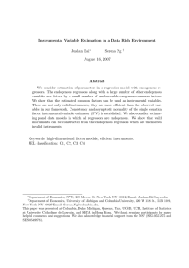 Instrumental Variable Estimation in a Data Rich Environment Jushan Bai Serena Ng