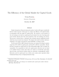 The Efficiency of the Global Market for Capital Goods Georg Strasser