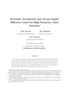 In-sample Asymptotics and Across-sample Efficiency Gains for High Frequency Data Statistics ∗