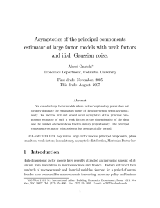 Asymptotics of the principal components and i.i.d. Gaussian noise.