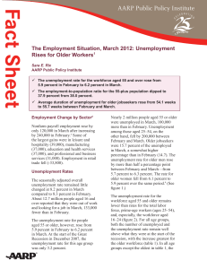 Fact Sheet AARP Public Policy Institute The Employment Situation, March 2012: Unemployment