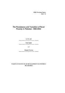 The Persistence and Transition of Rural Poverty in Pakistan: 1998-2004