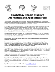 Psychology Honors Program Information and Application Form